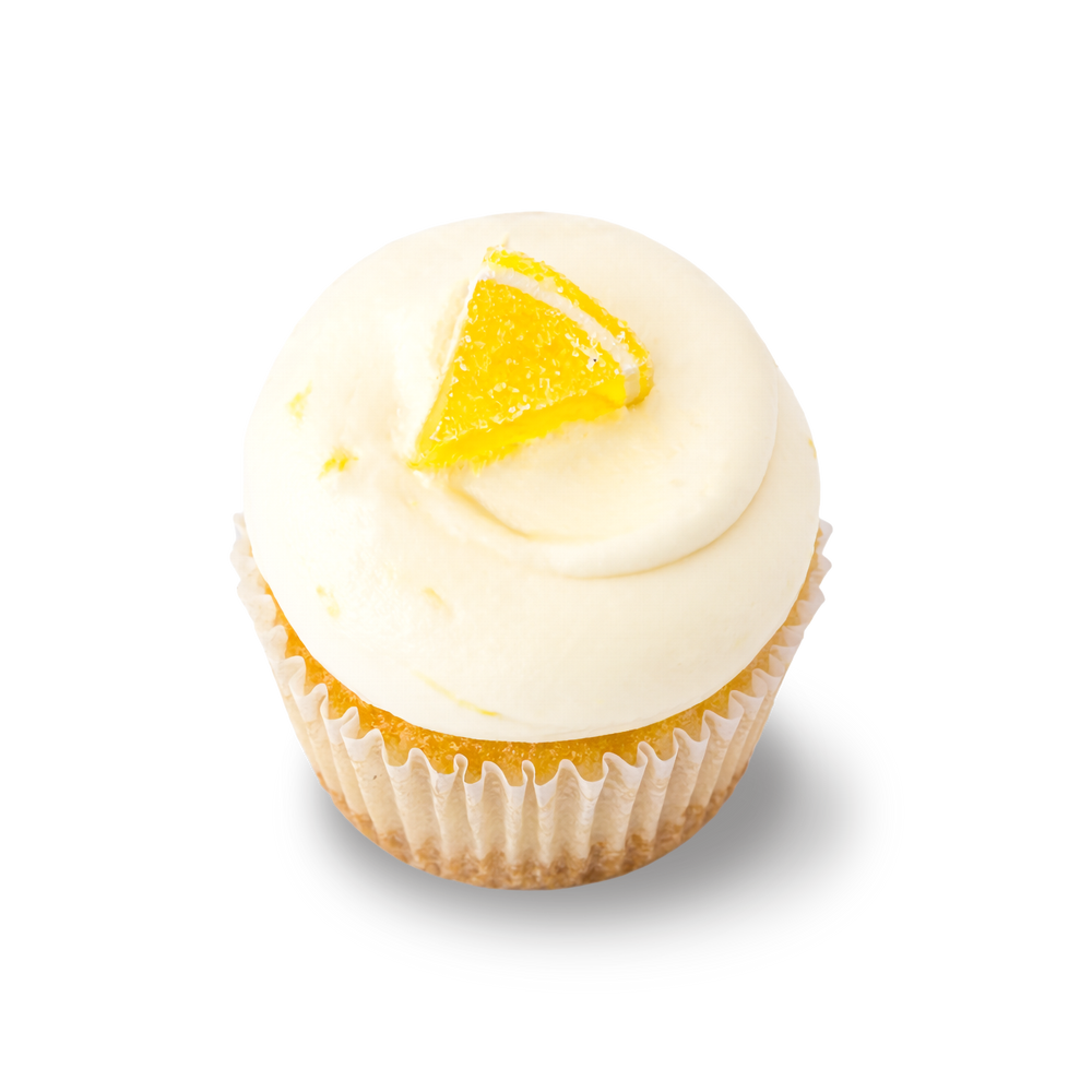 Lemon cheesecake cupcake with candied lemon