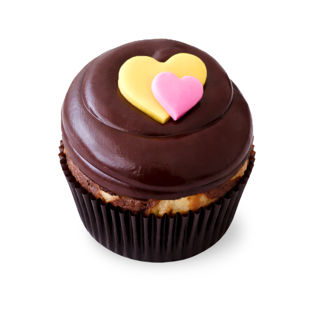 Marble brownie cheesecake cupcake with hearts