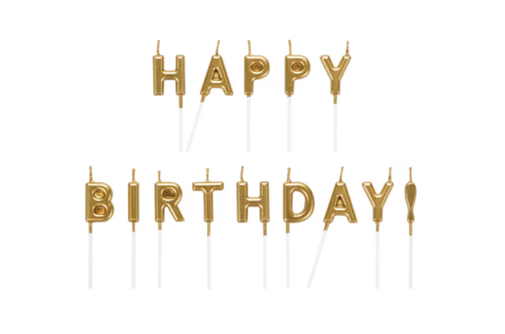 Candles - HAPPY BDAY GOLD